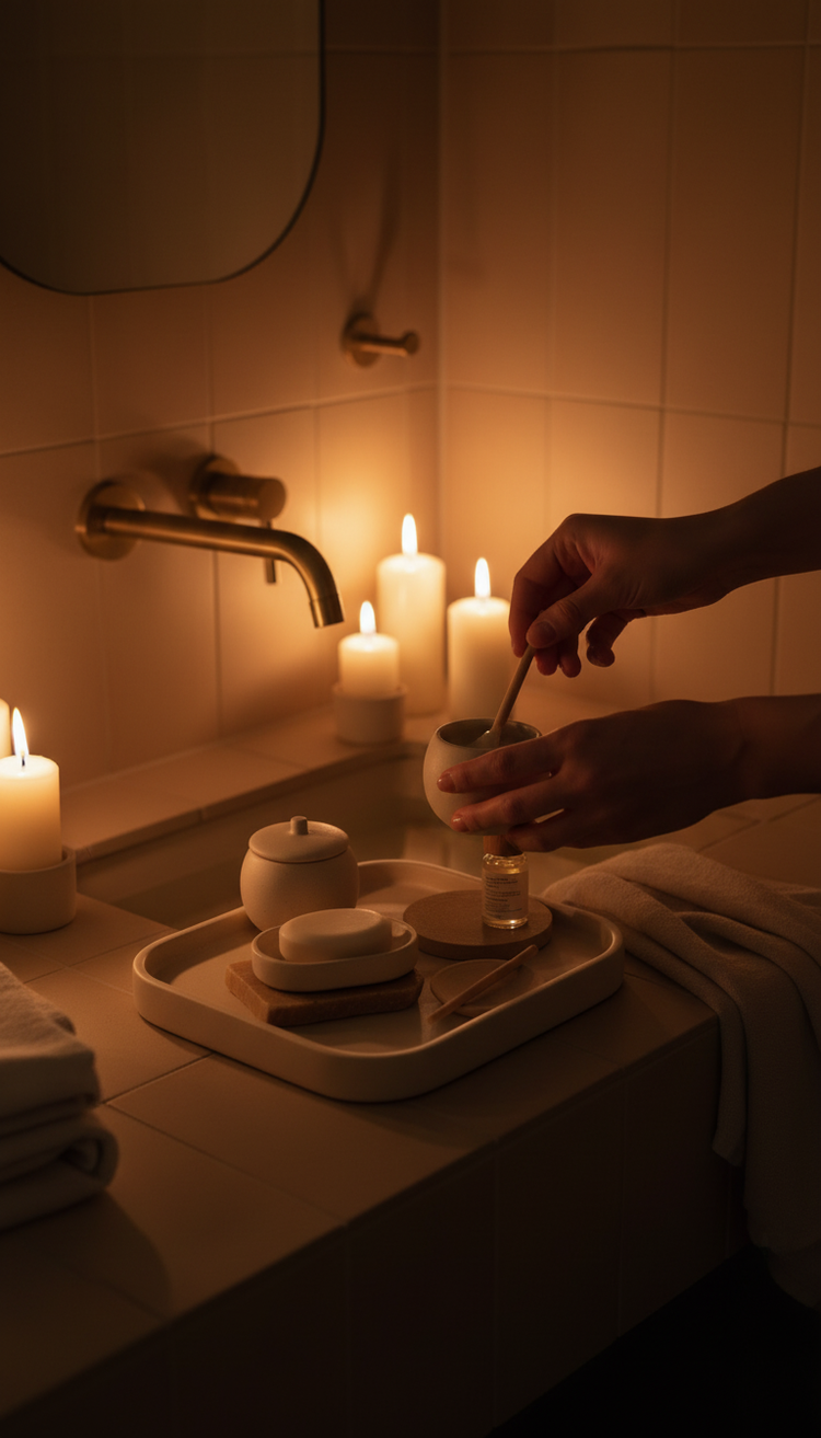 Ceramic Self-Care Tray in use