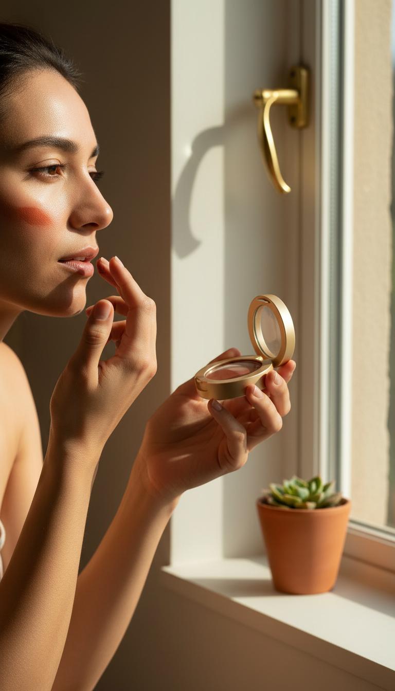 Cream Blush in Terracotta in use
