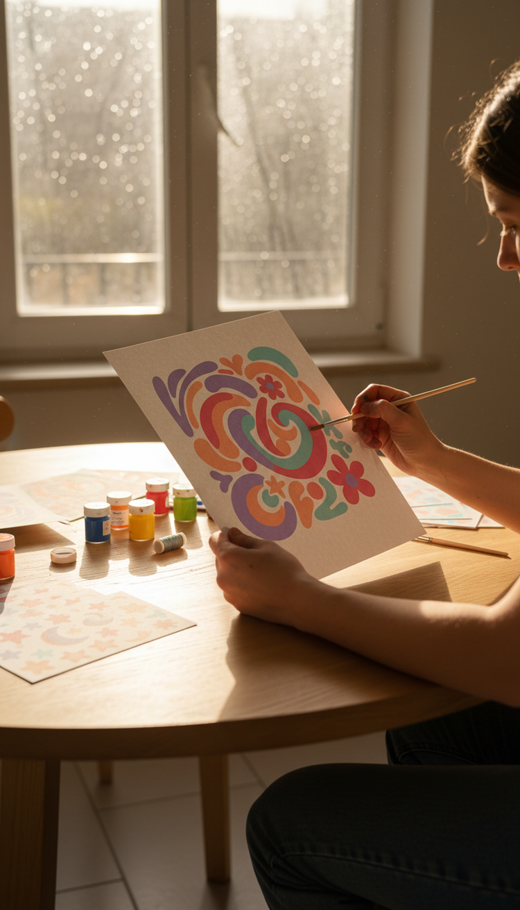 Archival Art Print on Textured Paper in use