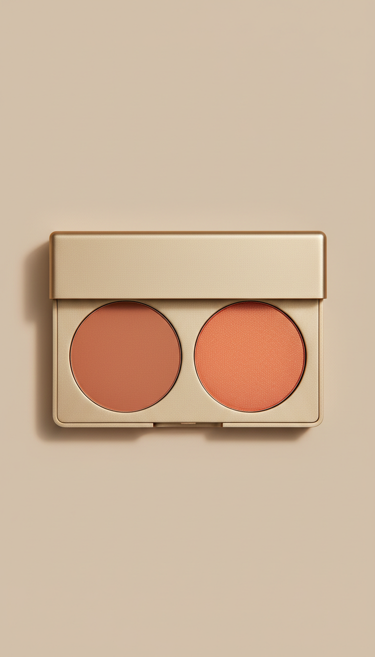A chic makeup palette, heroically displayed with a focus on its stylish and practical design. The palette's Terracotta...