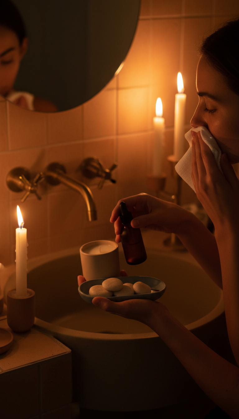 Curated sunrise ritual kit for morning renewal in use