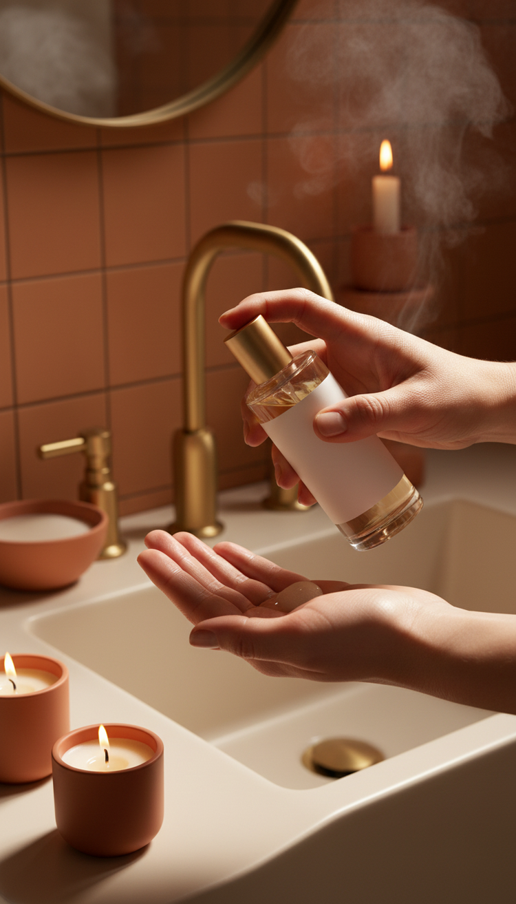 Renewal Cleanser With Pearl Enzymes in use